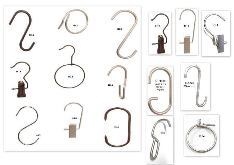 Metallbügel, Haken und Karabiner für flexible Befestigungslösungen.